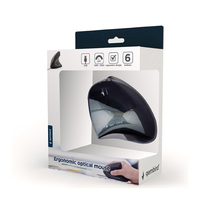 Mouse Gembird MUS-ERGO-01, Black | Xstore.md - Cumpăra în Moldova, Chișinău photo 4