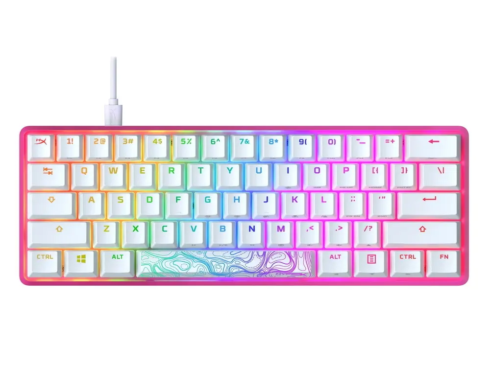 Tastatură HyperX Alloy Origins 65, White-Pink 4P5D6AN#UUW | Xstore.md - Cumpăra în Moldova, Chișinău photo