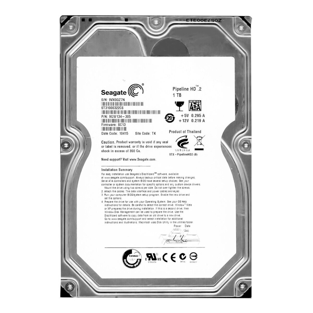 Unitate HDD Seagate Pipeline HD ST31000322CS în Moldova | Xstore.md photo