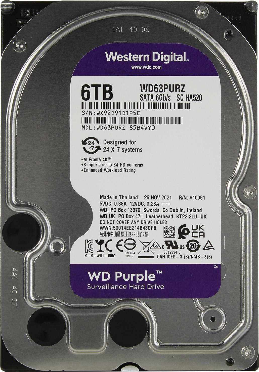 HDD WD Caviar Purple WD63PURZ в Молдове | Xstore.md photo