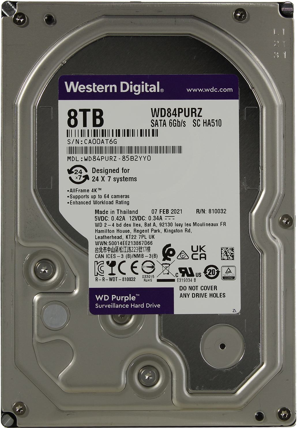 Unitate HDD WD Caviar Purple WD84PURZ în Moldova | Xstore.md photo