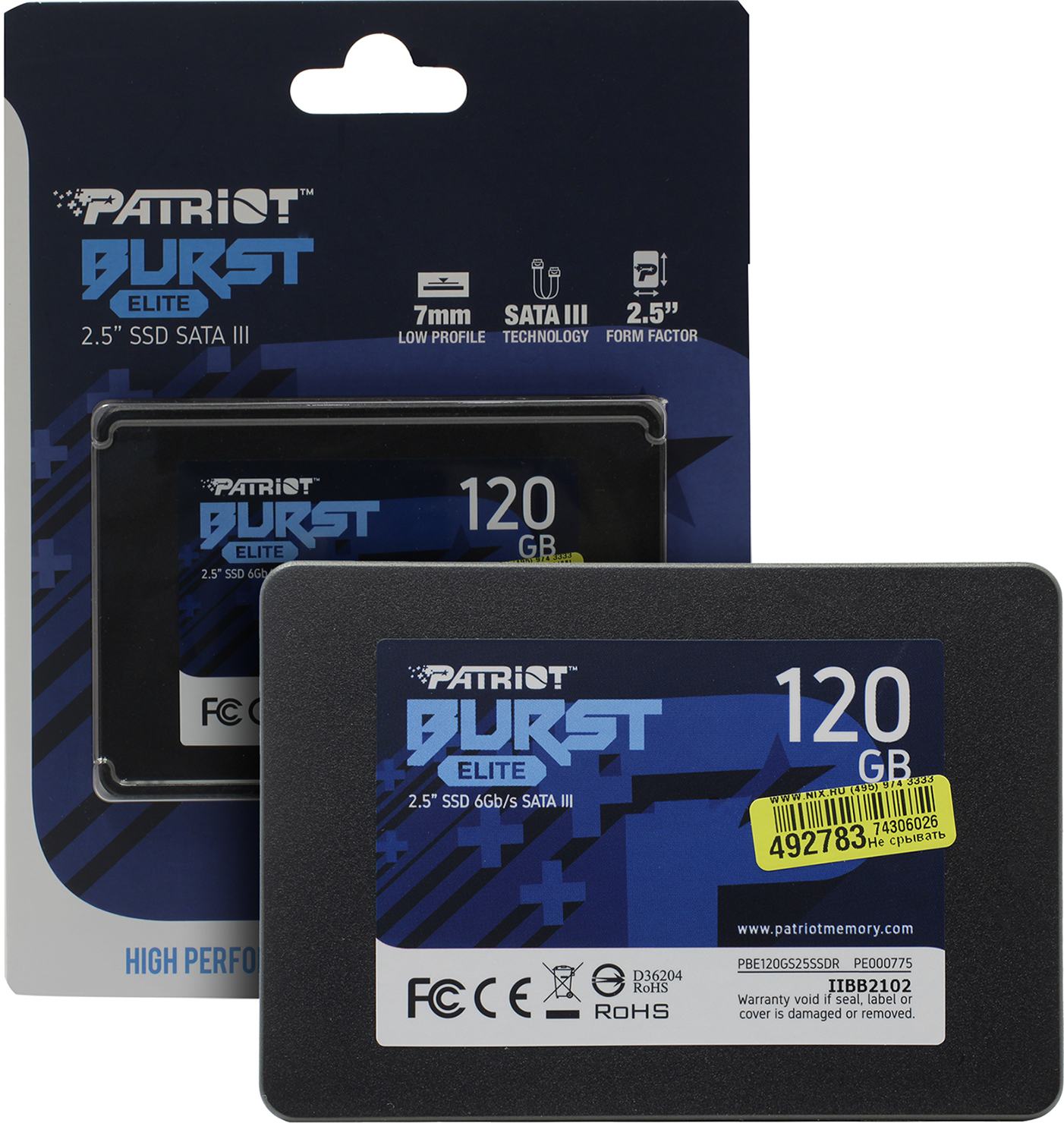 Unitate SSD Patriot Burst Elite PBE120GS25SSDR în Moldova | Xstore.md photo 1