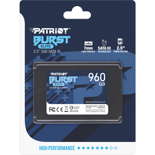 Unitate SSD Patriot Burst PBE960GS25SSDR în Moldova | Xstore.md photo 0