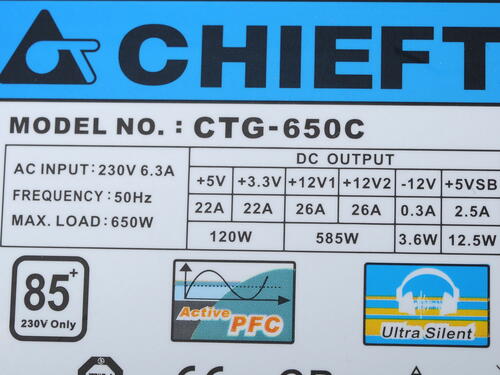 Блок питания Chieftec A-80 CTG-650C 650W | Xstore.md photo 2