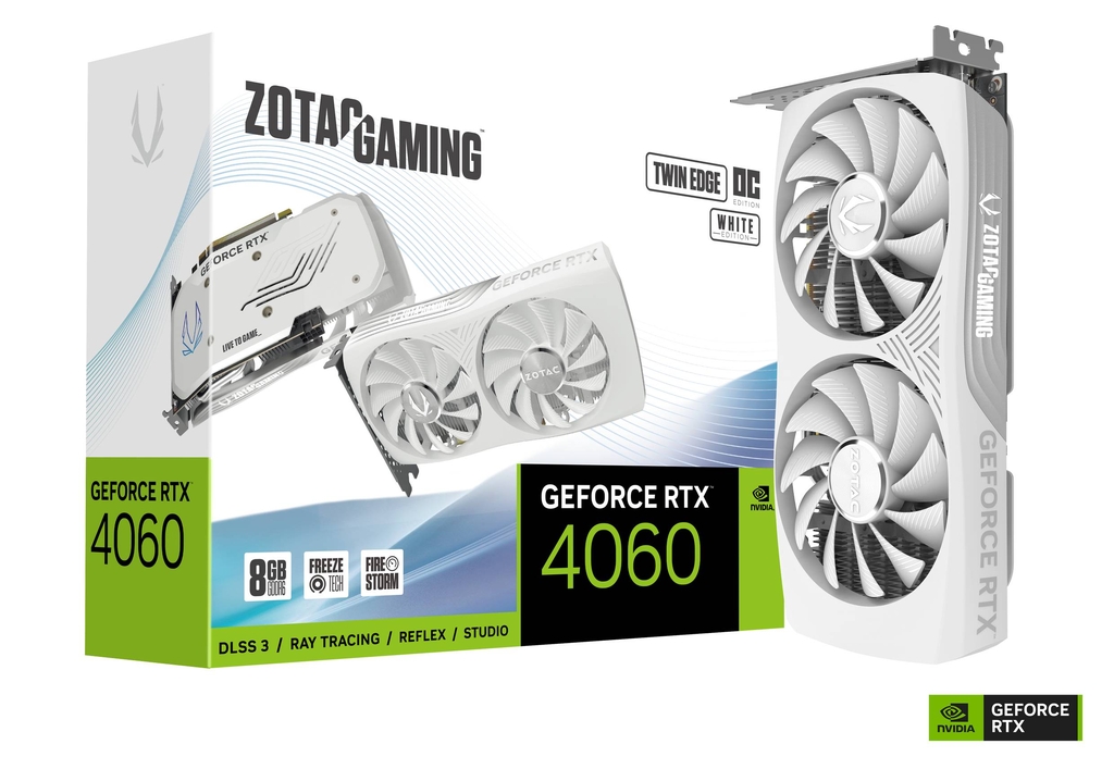 Видеокарта ZOTAC GeForce RTX 4060 Twin Edge OC White Edition - xstore.md photo