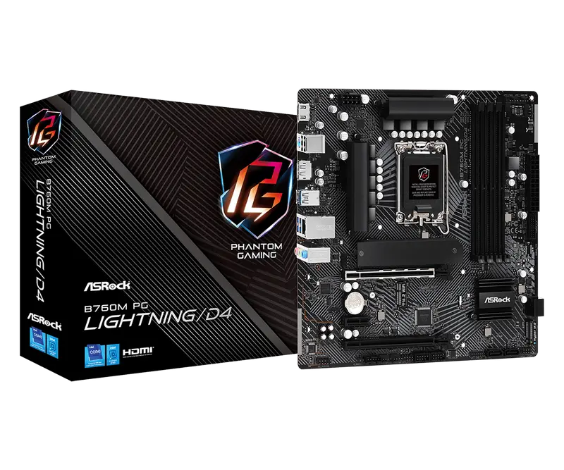 Материнская плата ASRock B760M PG LIGHTNING/D4 в Молдове - xstore.md photo