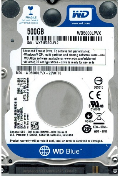 Unitate HDD WD Blue WD5000LPVX – cumpără în Moldova | Xstore.md photo