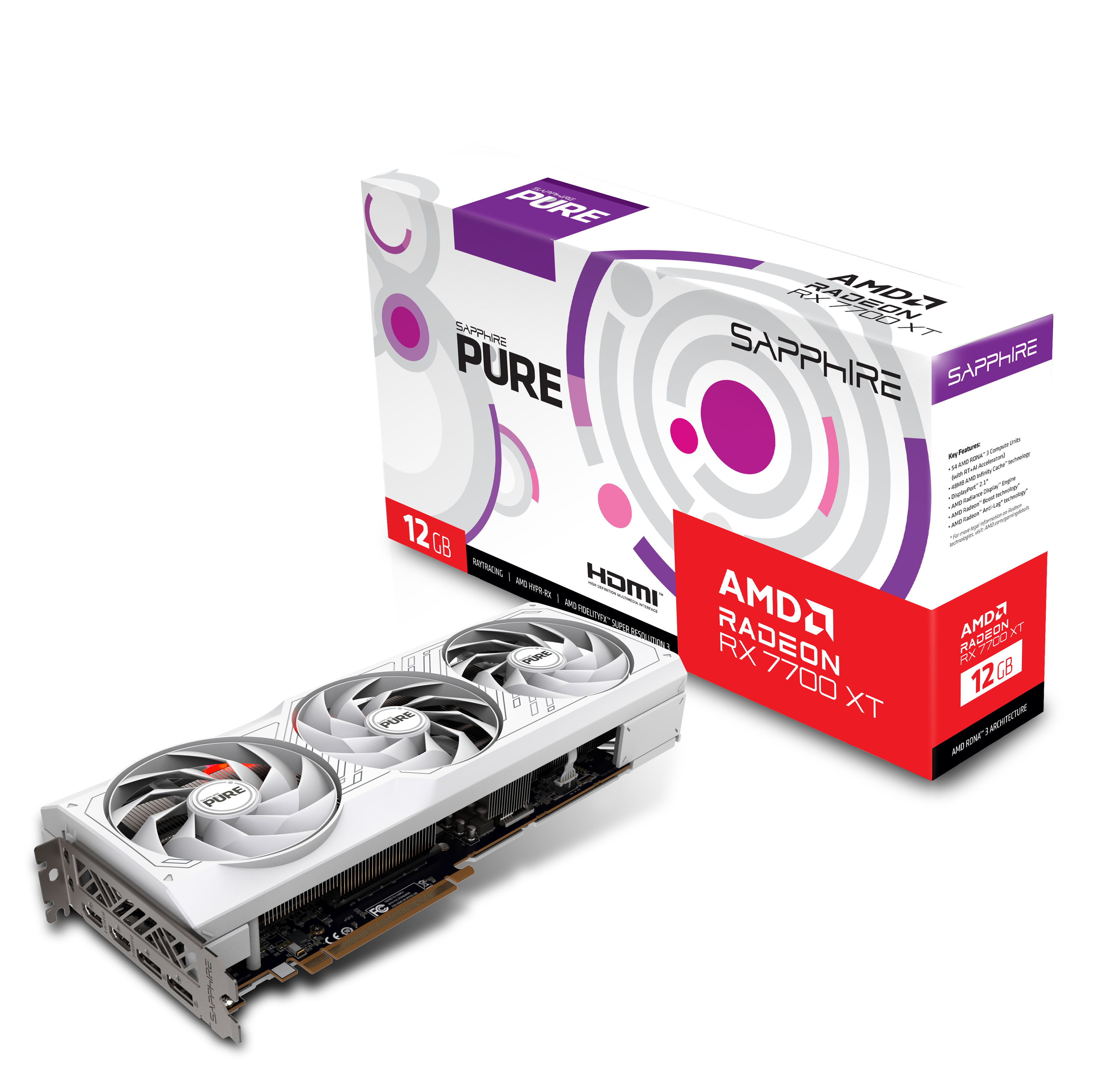 Видеокарта Sapphire PURE Radeon RX 7700 XT - xstore.md photo