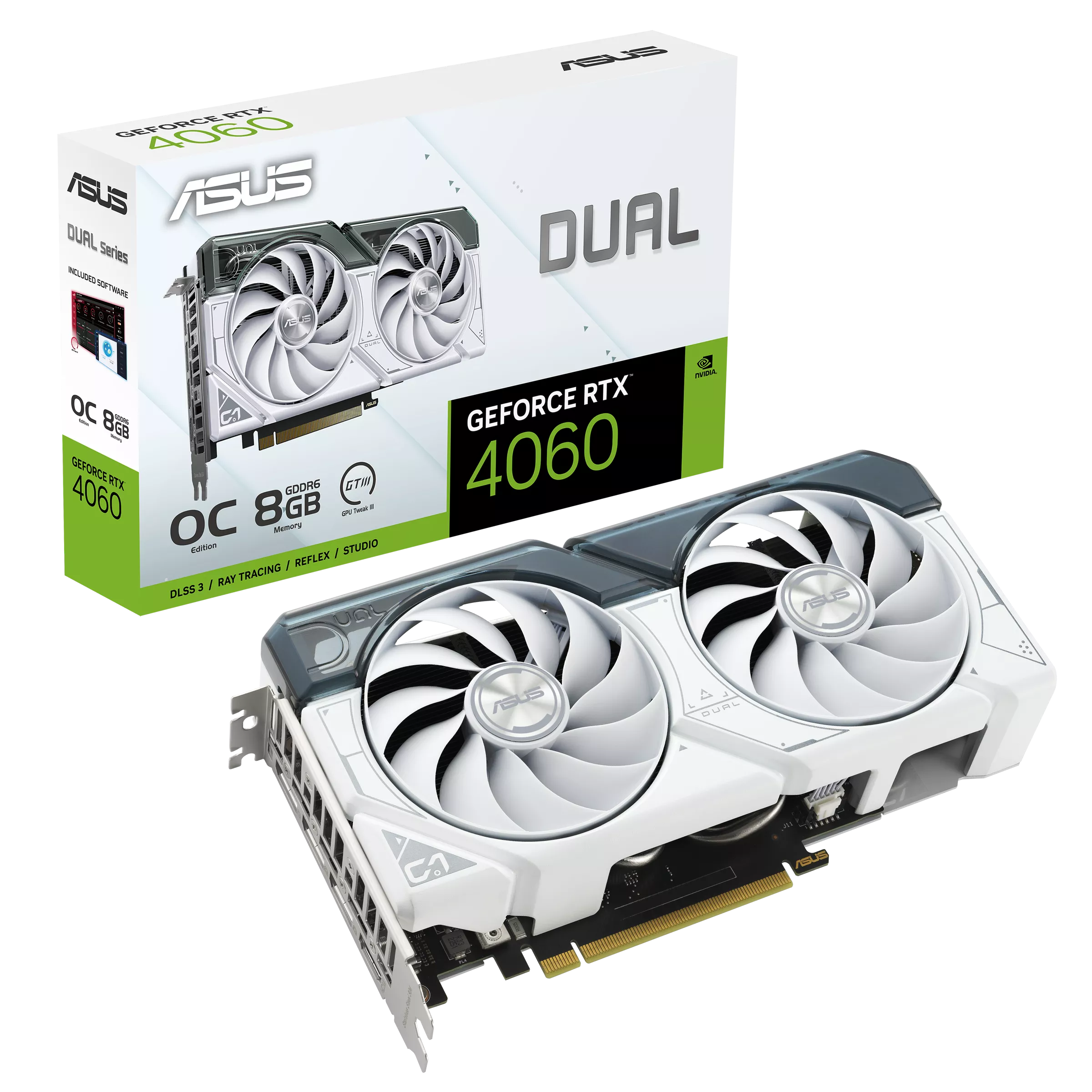 Видеокарта ASUS Dual GeForce RTX 4060 White OC - xstore.md photo