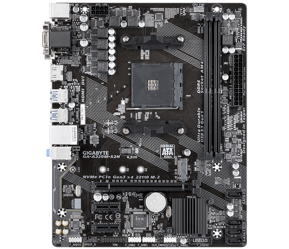 Материнская плата Gigabyte GA-A320M-S2H - xstore.md photo 0