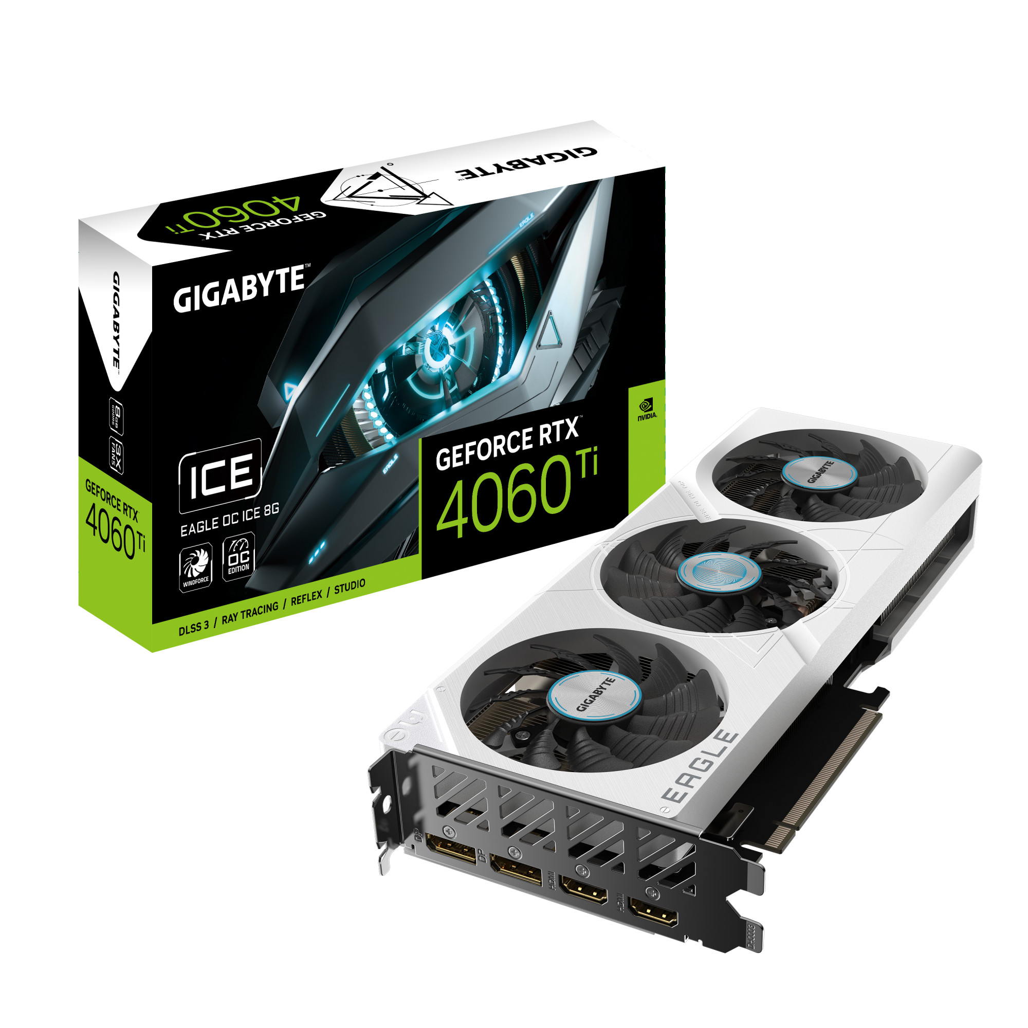 Placă video GIGABYTE GeForce RTX 4060 Ti EAGLE OC ICE - xstore.md photo