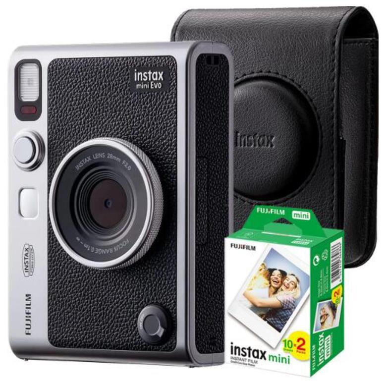 Фотоаппарат моментальной печати Fujifilm Instax Mini Evo Black с чехлом, фотоальбомом и пленкой (2x10) - xstore.md photo