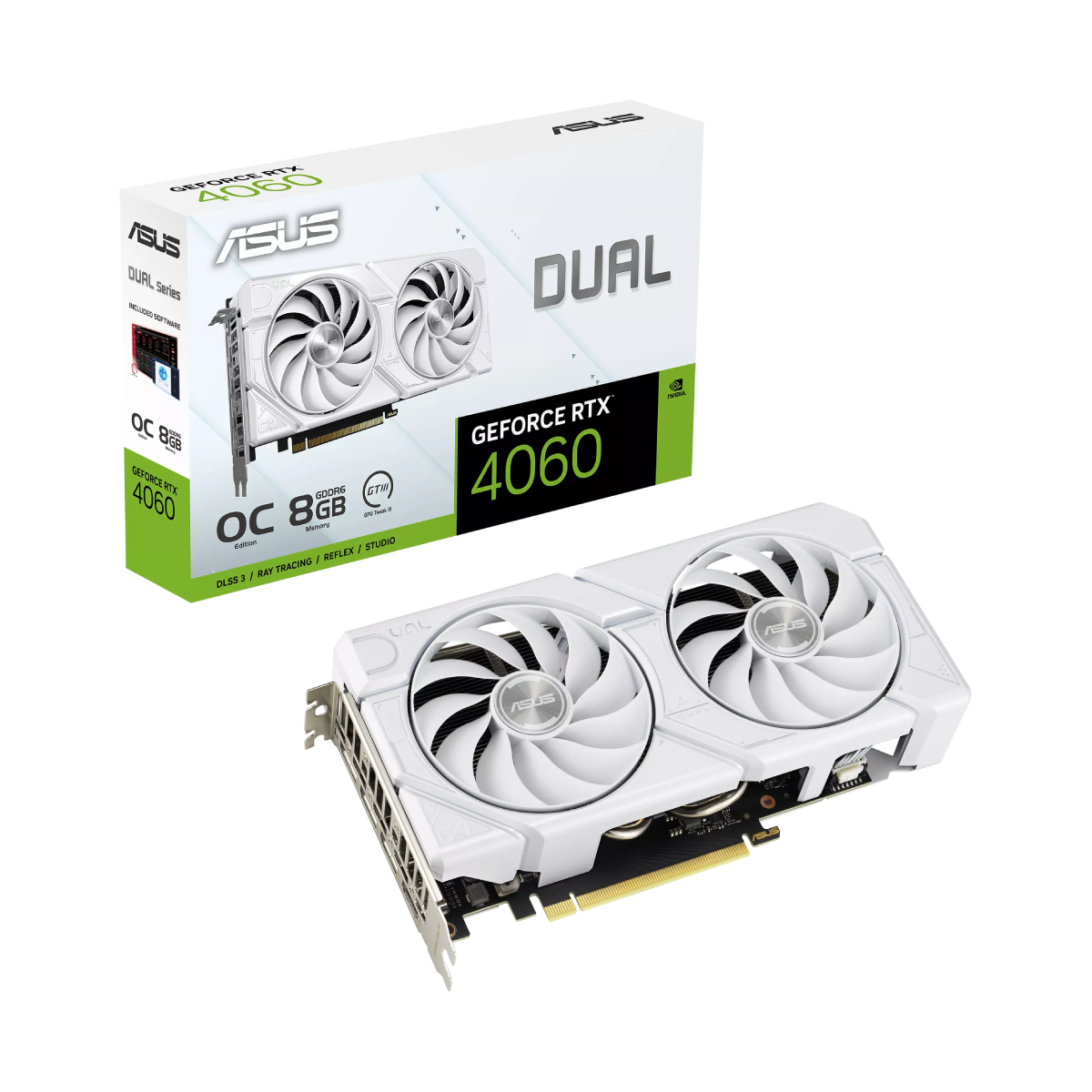 Видеокарта ASUS Dual GeForce RTX 4060 EVO WHITE OC Edition - xstore.md photo