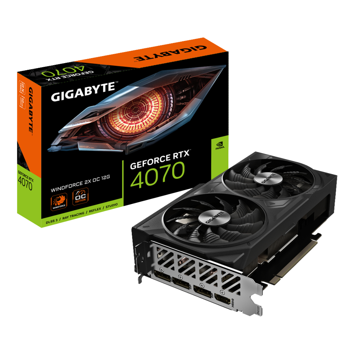 Placă video GIGABYTE GeForce RTX 4070 WINDFORCE 2X OC 12G - xstore.md photo