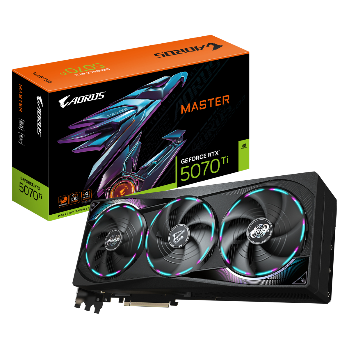 Видеокарта GIGABYTE AORUS GeForce RTX 5070 Ti MASTER 16G - xstore.md photo