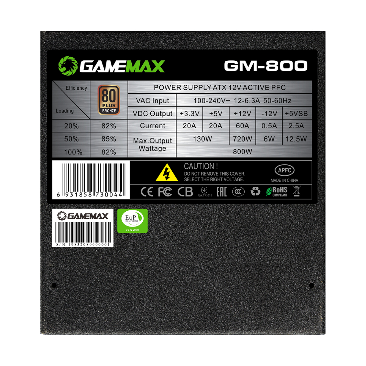 Sursă de alimentare Gamemax GM-800 Semi-Modular în Moldova - xstore.md photo 1