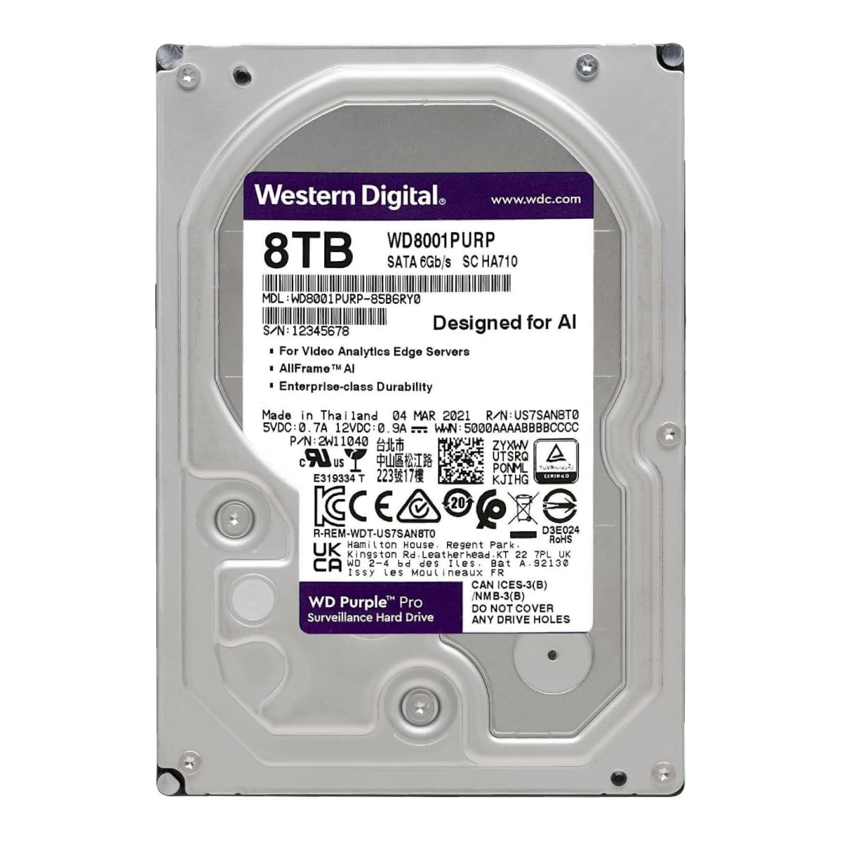 HDD WD Purple Pro WD8001PURP-FR în Moldova - xstore.md photo 0