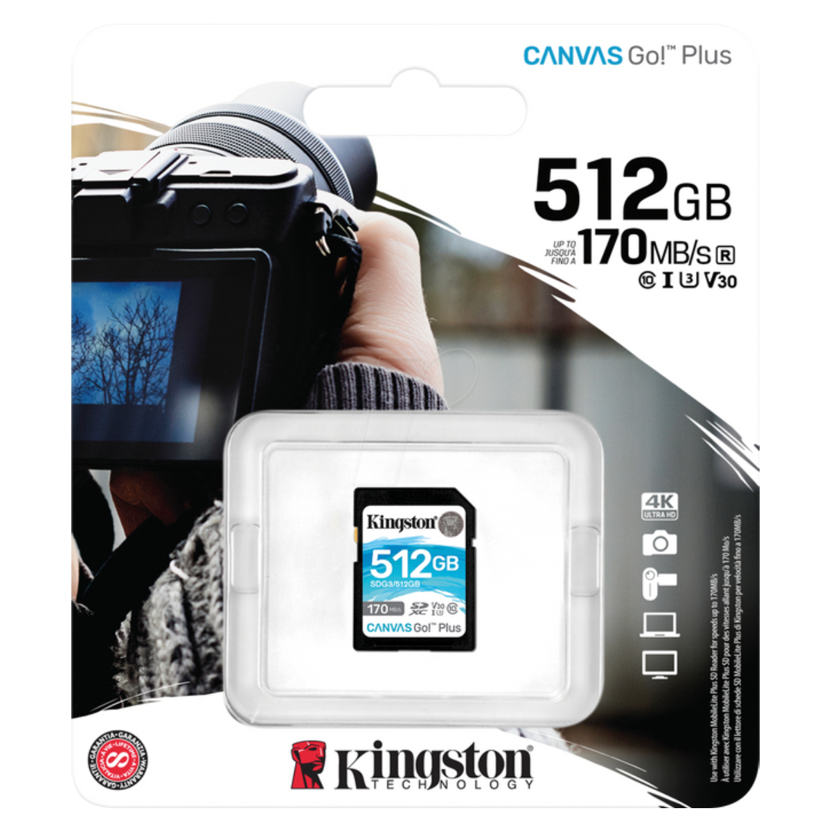 Карта SD Kingston Canvas Go! Plus 512GB в Молдове - xstore.md photo 1