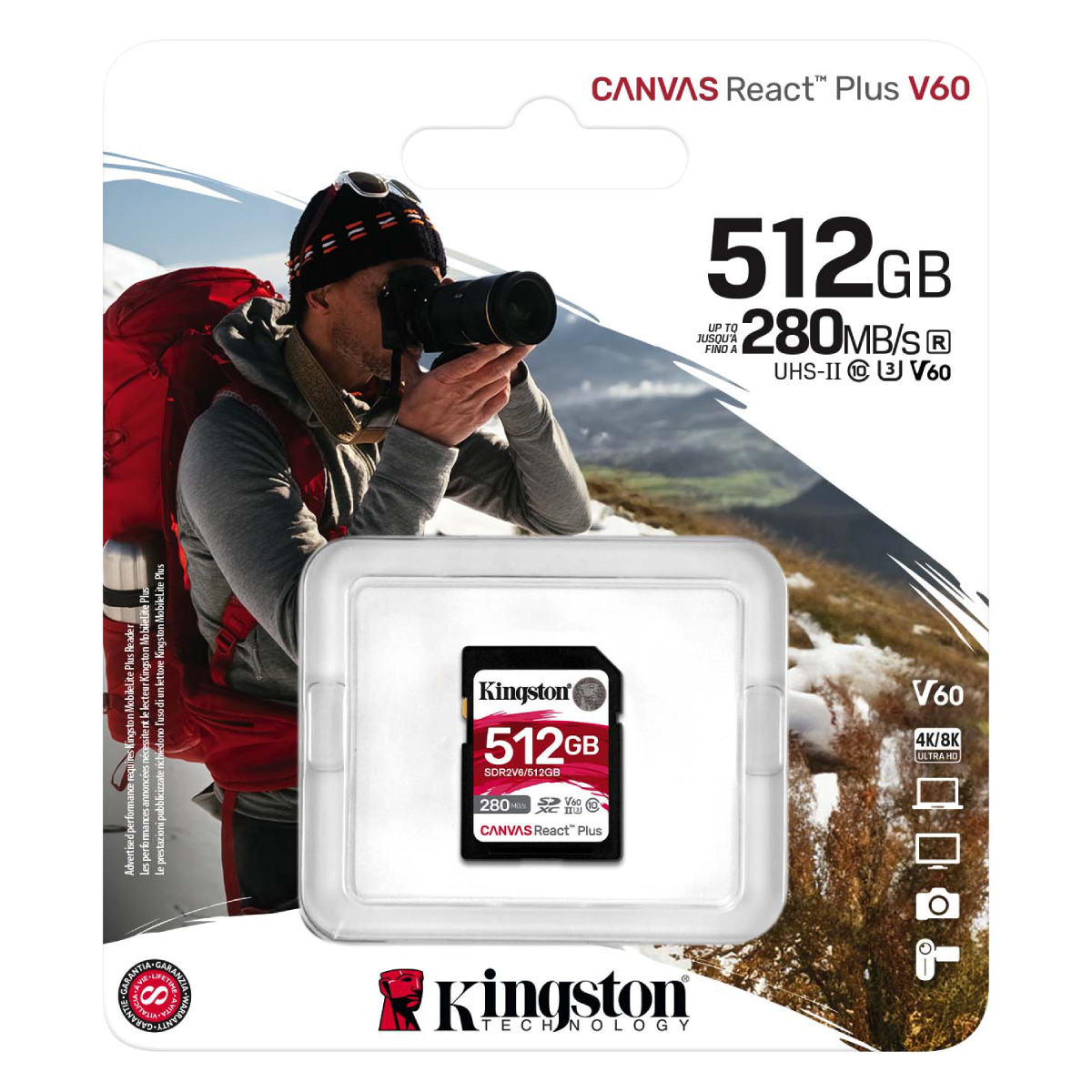 Карта SD Kingston Canvas React Plus V60 512GB в Молдове - xstore.md photo 1