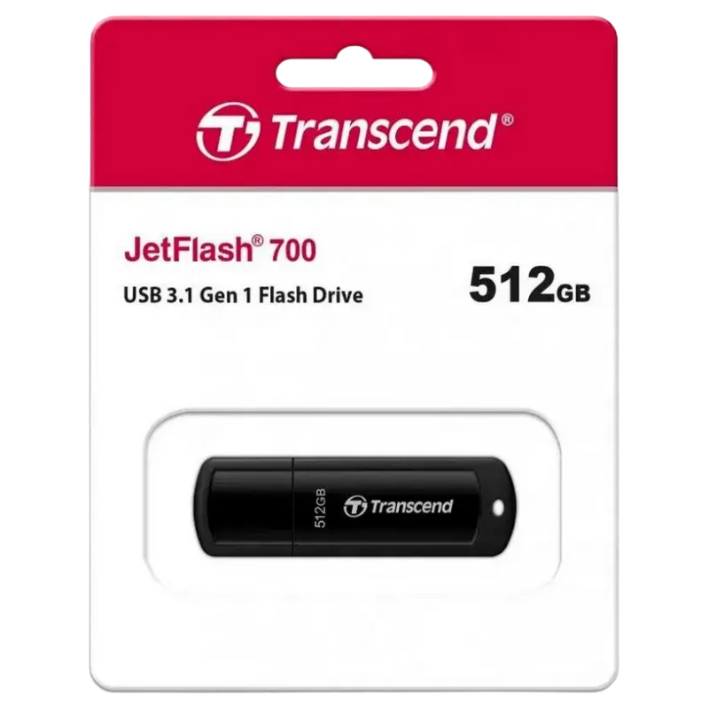 USB Flash Transcend JetFlash 700 512GB, Black în Moldova - xstore.md photo 1