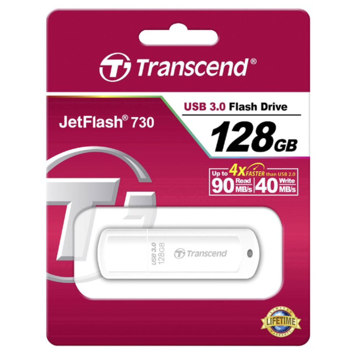 USB Flash Transcend JetFlash 730 128GB, White în Moldova - xstore.md photo 2
