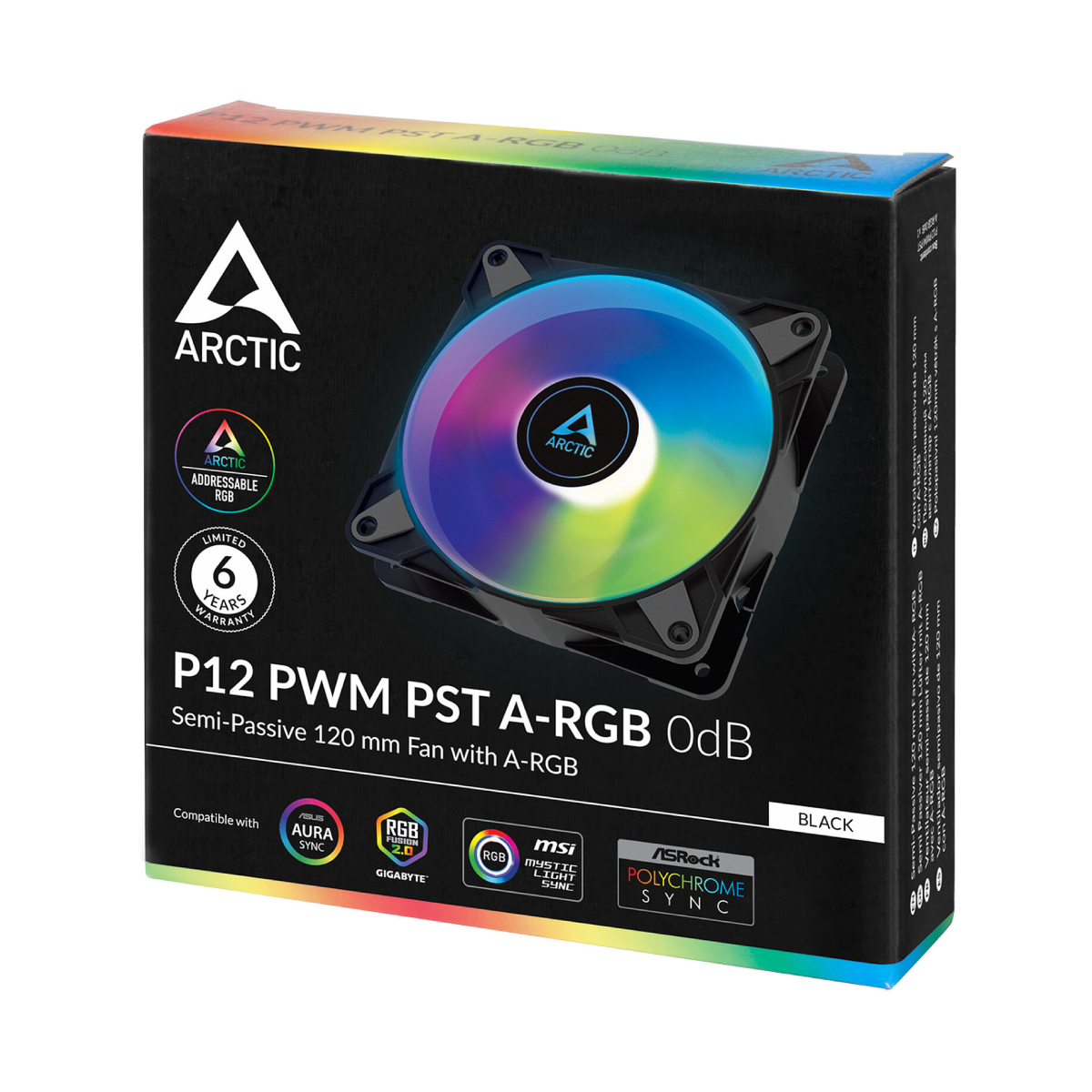 Ventilator Arctic P12 PWM PST A-RGB, Black în Moldova - xstore.md photo 2