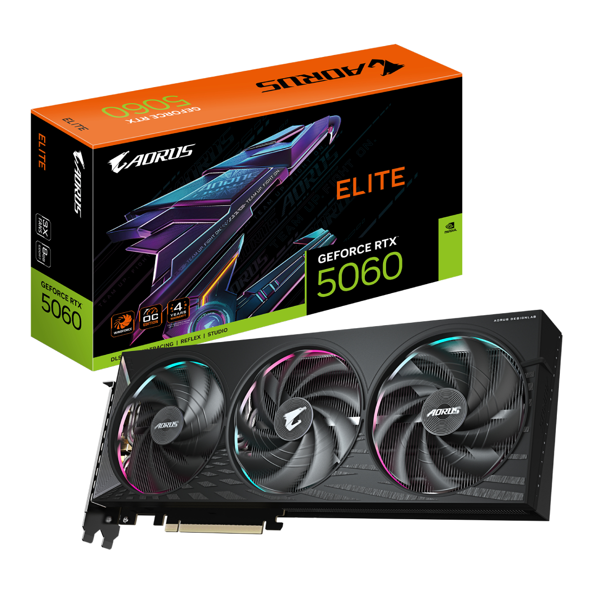Placă video GIGABYTE AORUS GeForce RTX 5060 ELITE 8G - xstore.md photo
