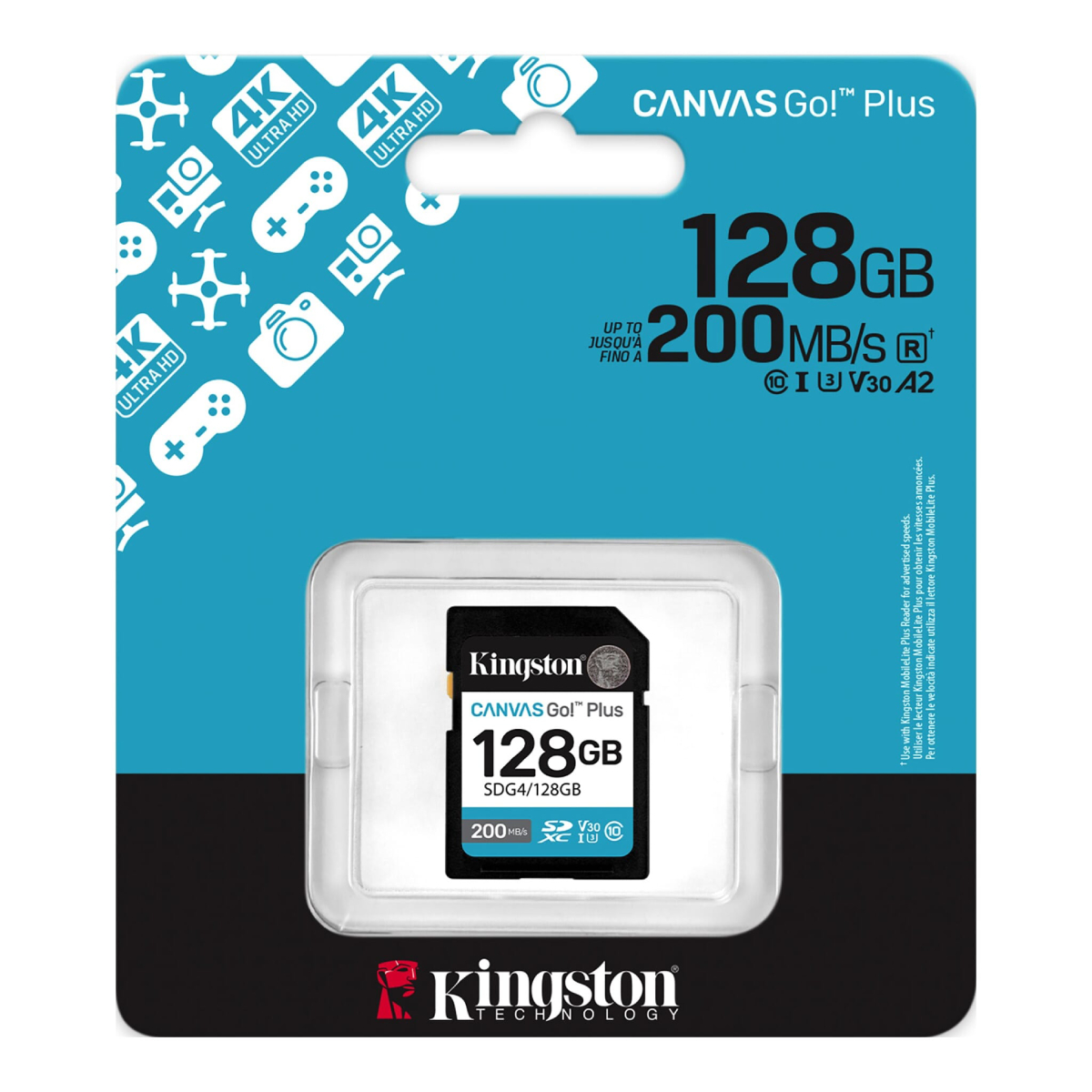 Card SD Kingston Canvas Go! Plus 128GB SDG4/128GB în Moldova - xstore.md photo 1