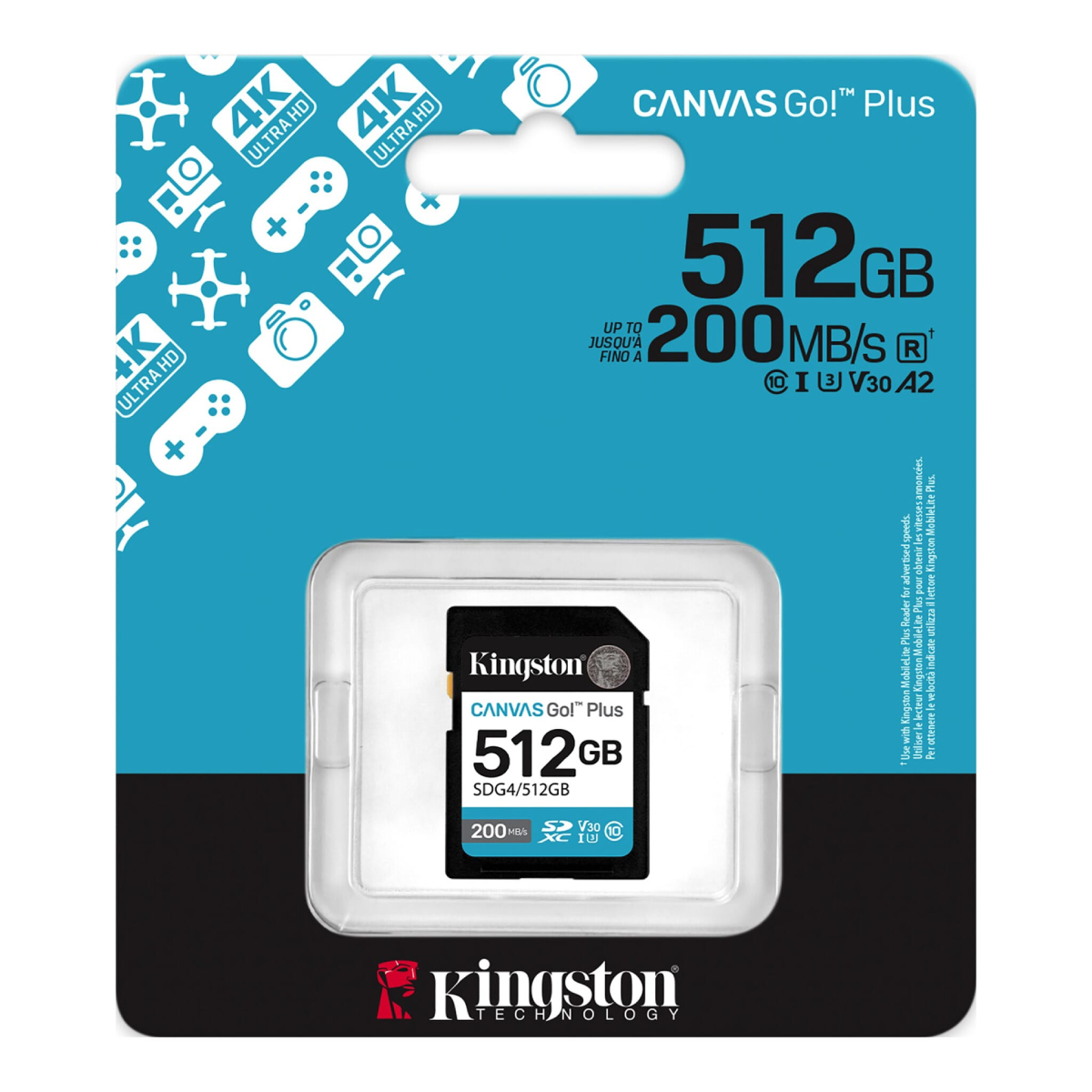 Карта SD Kingston Canvas Go! Plus 512GB SDG4/512GB в Молдове - xstore.md photo 1