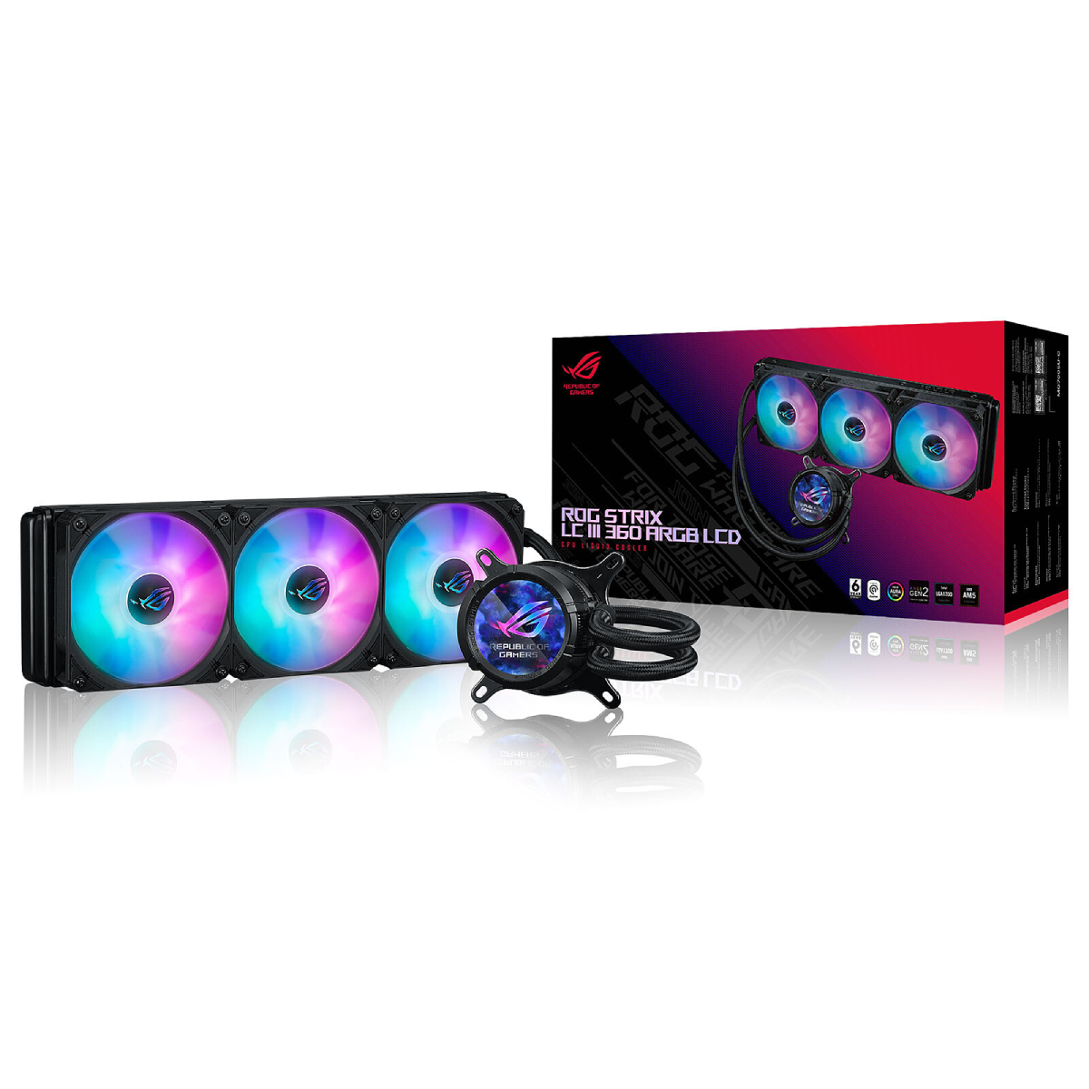 Cooler ASUS ROG STRIX LC III 360 ARGB LCD, Black în Moldova - xstore.md photo 3