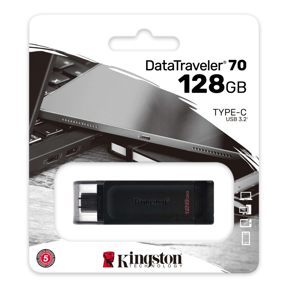 USB Flash Kingston DataTraveler 70 128GB, Black în Moldova - xstore.md photo 1
