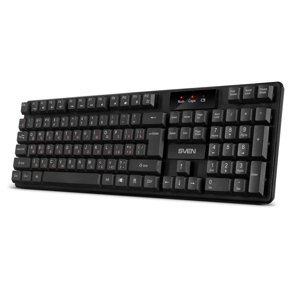 Tastatură fără fir SVEN KB-C2300W, Black în Moldova - xstore.md photo 0