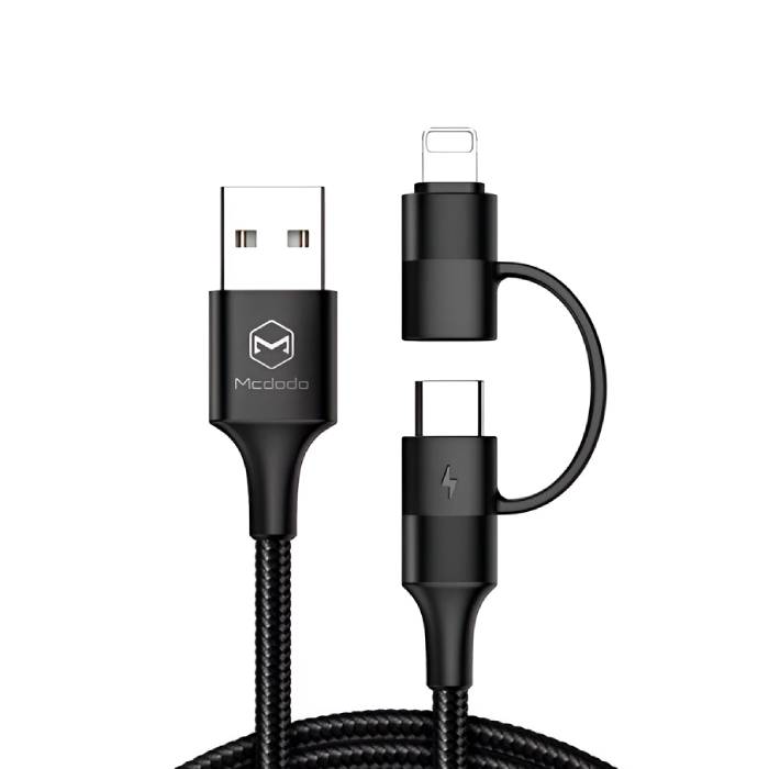 Кабель Mcdodo Atom Type-A to Lightning + Type-C, 1.2m (2.4A) - xstore.md photo