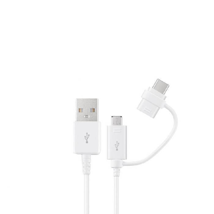 Cablu Samsung Type-A to micro-USB+Type-C, 1.5m, White - xstore.md photo 0