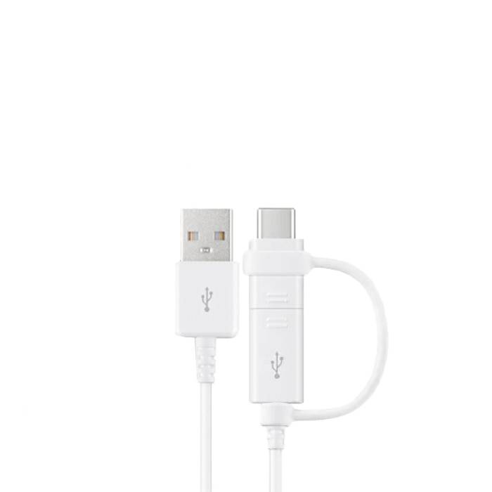 Cablu Samsung Type-A to micro-USB+Type-C, 1.5m, White - xstore.md photo