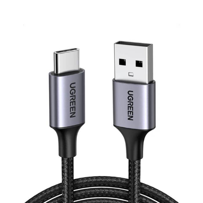 Cablu UGREEN Nylon Braided+Aluminum Type-A to Type-C, 1.5m (3A) - xstore.md photo