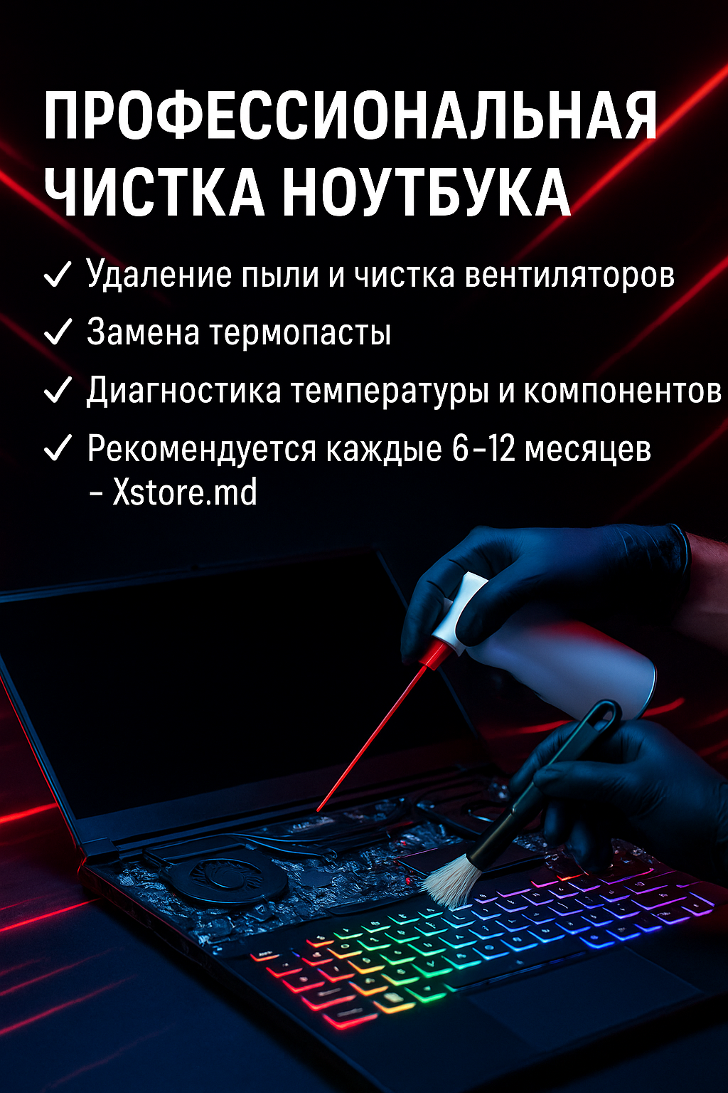 Curățare profesională laptop în Chișinău, Moldova - xstore.md photo 0