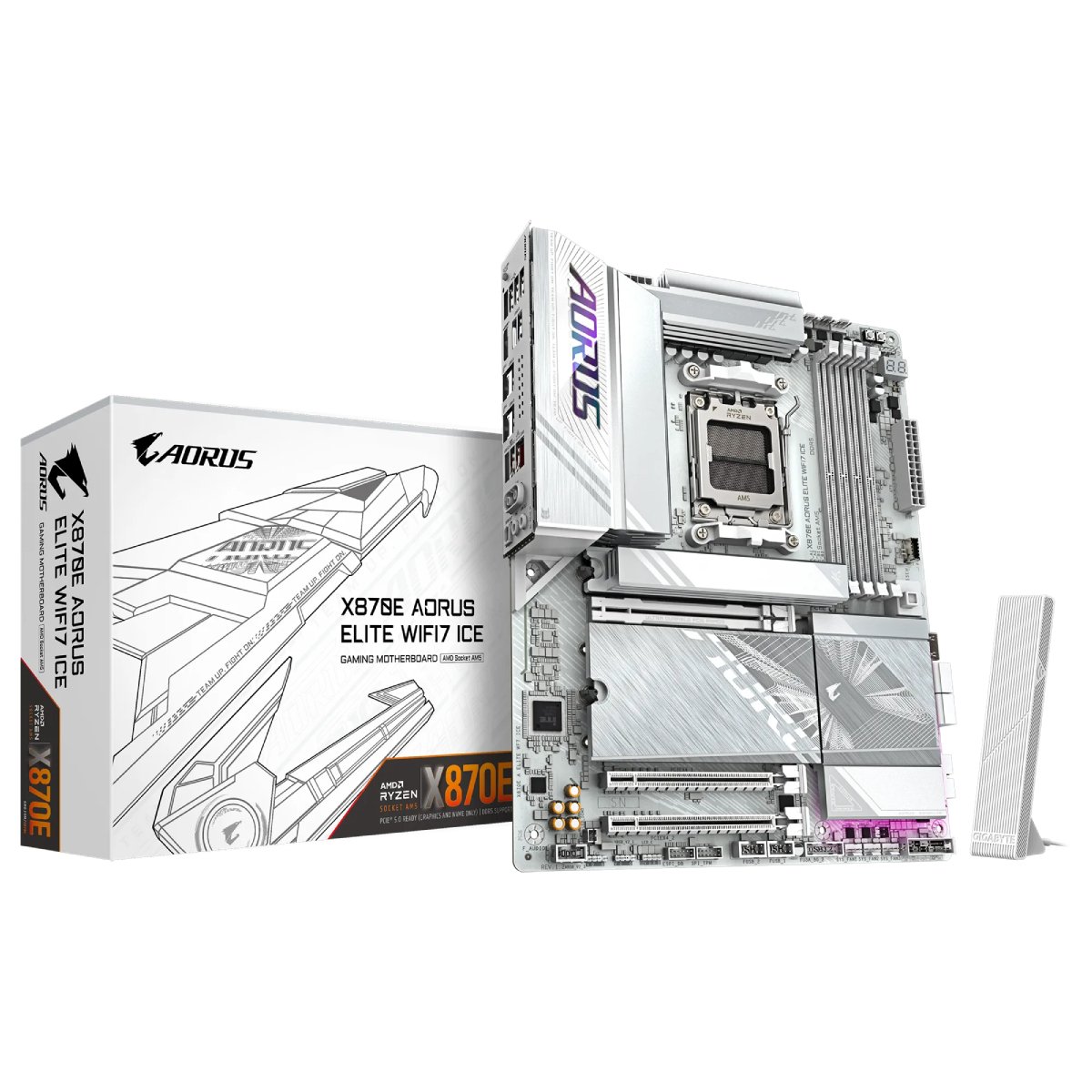 Placă de bază GIGABYTE X870E AORUS ELITE WIFI7 ICE - xstore.md photo