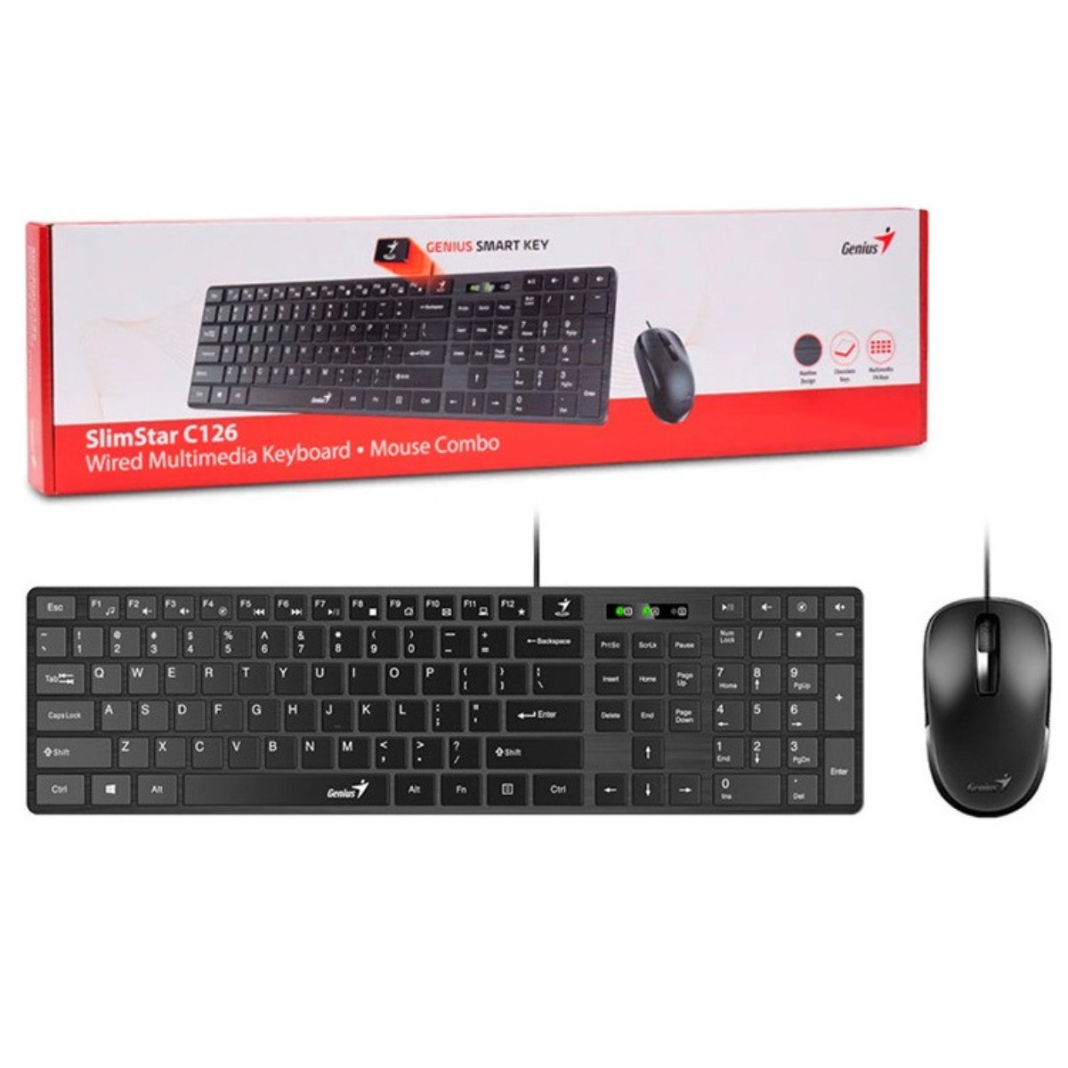 Tastatură + Mouse Genius SlimStar C126, Black - Cumpăra în Moldova | Xstore.md photo 2
