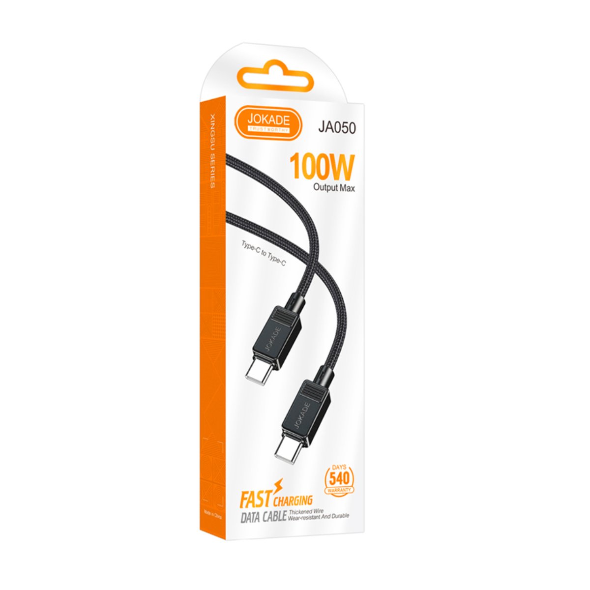 Cablu Jokade Type-C to Type-C, 1m, Black (5A) - xstore.md photo 0