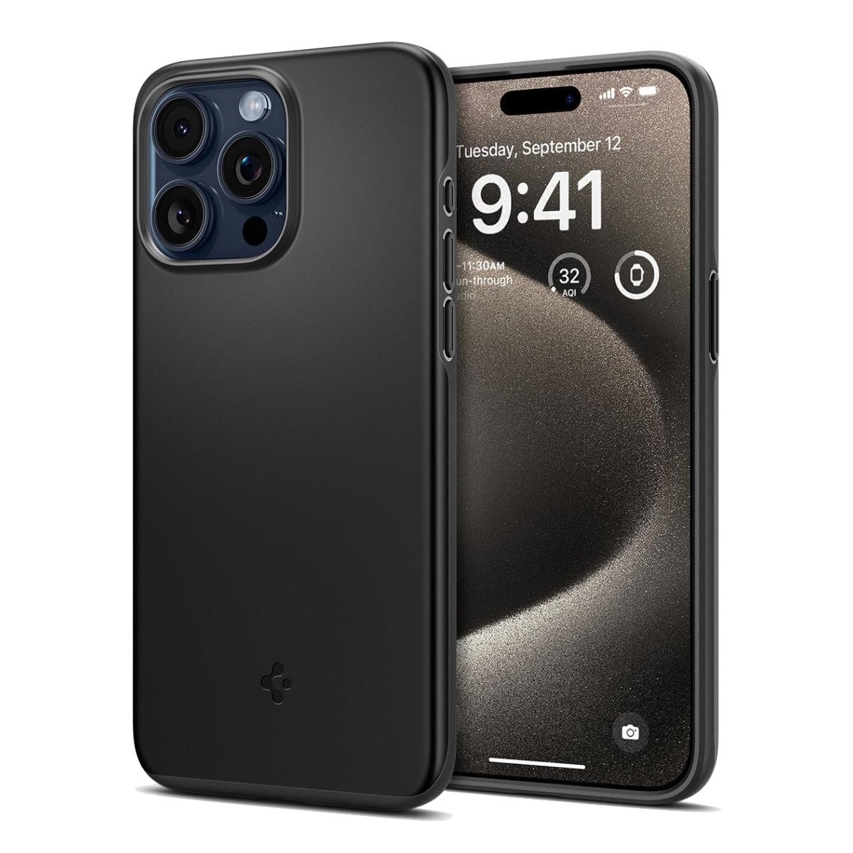 Husă Spigen Thin Fit Apple iPhone 15 Pro Max, Black - xstore.md photo