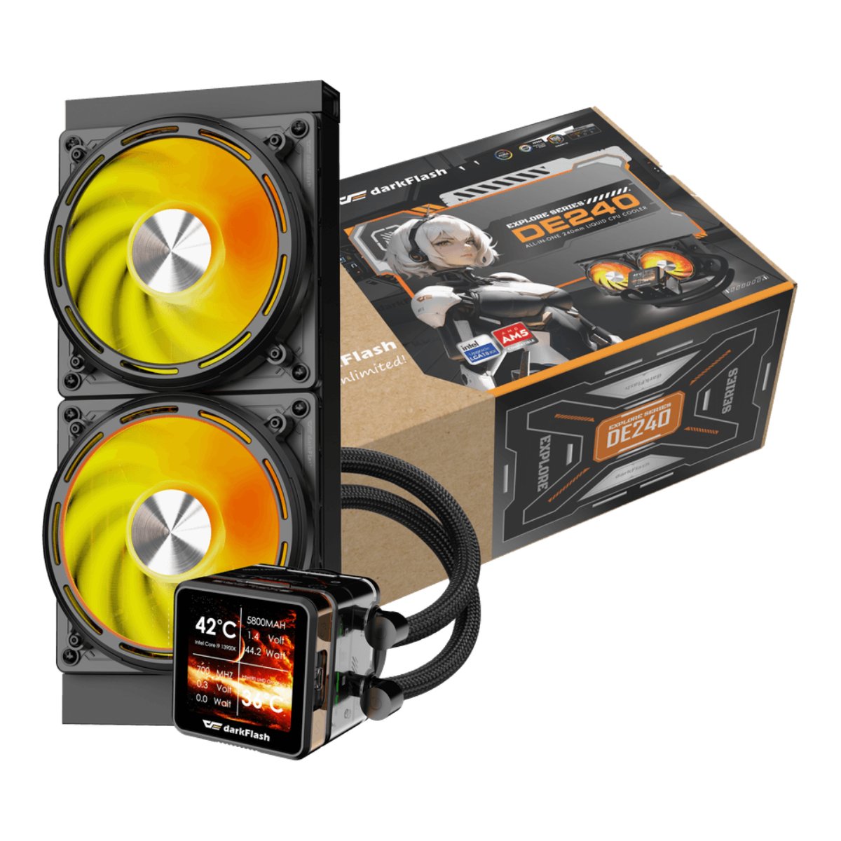 Кулер darkFlash DE240, Black в Молдове - xstore.md photo 3