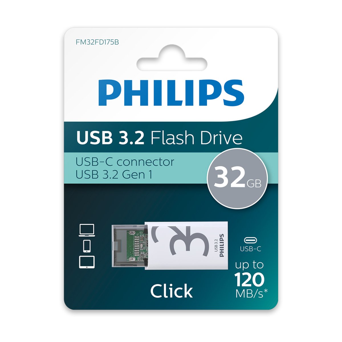USB Flash Philips 32GB, White în Moldova - xstore.md photo 1