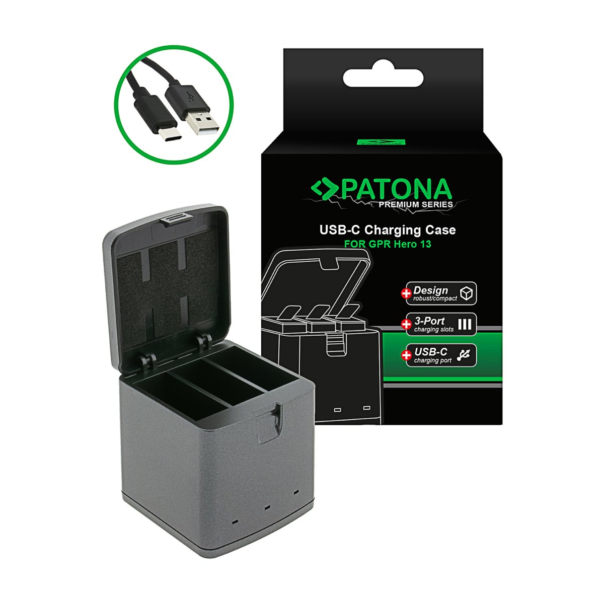 Зарядное устройство PATONA Premium Triple Charger GoPro Hero 13 в Молдове - xstore.md photo