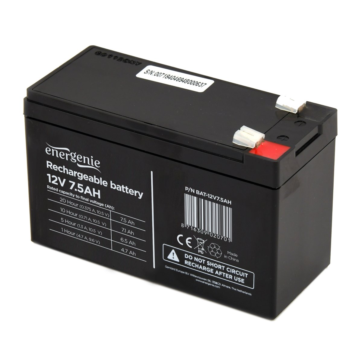Аккумулятор для ИБП Gembird 12V 7.5AH – купить в Кишинёве - xstore.md photo