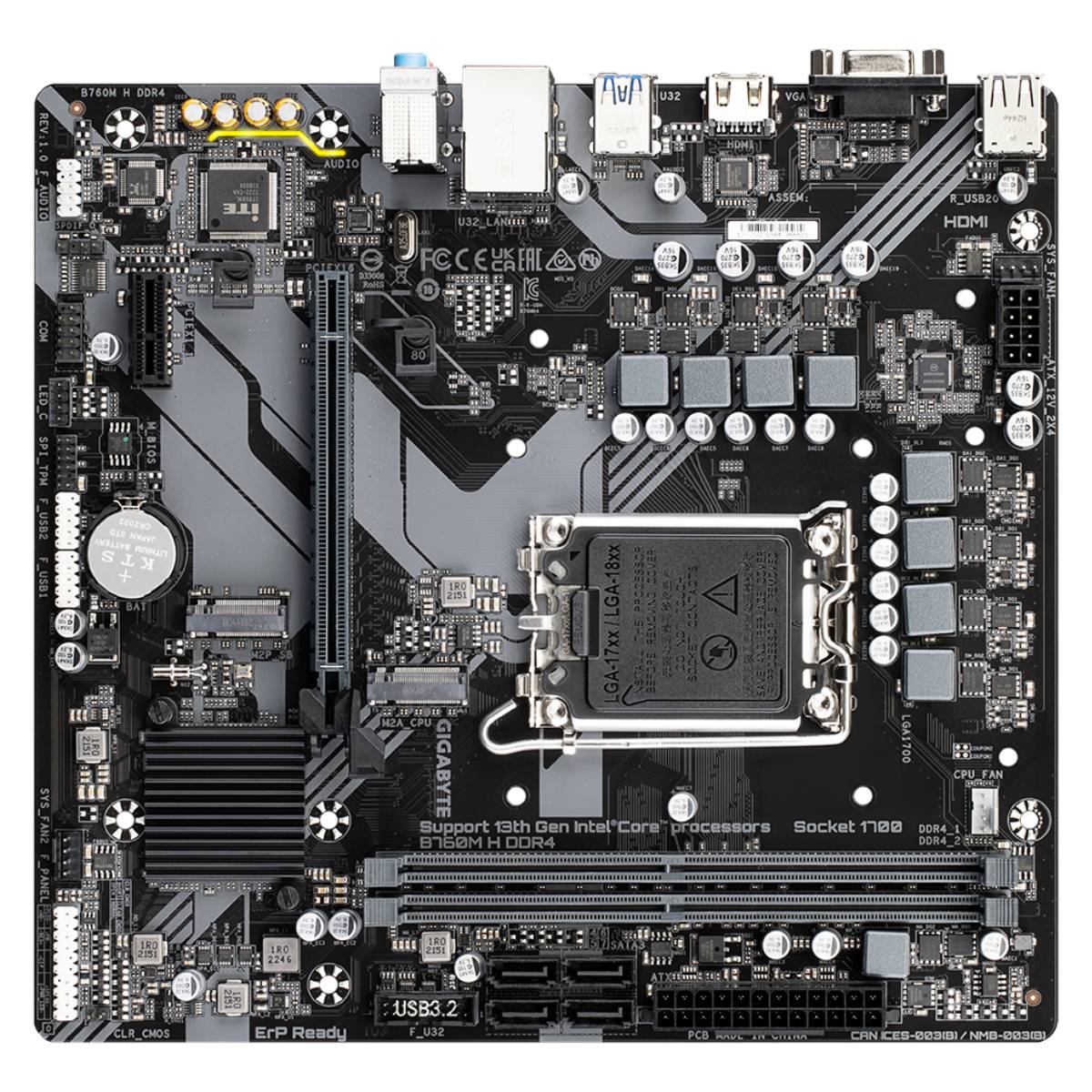 Материнская плата GIGABYTE B760M H DDR4 в Молдове - xstore.md photo 3
