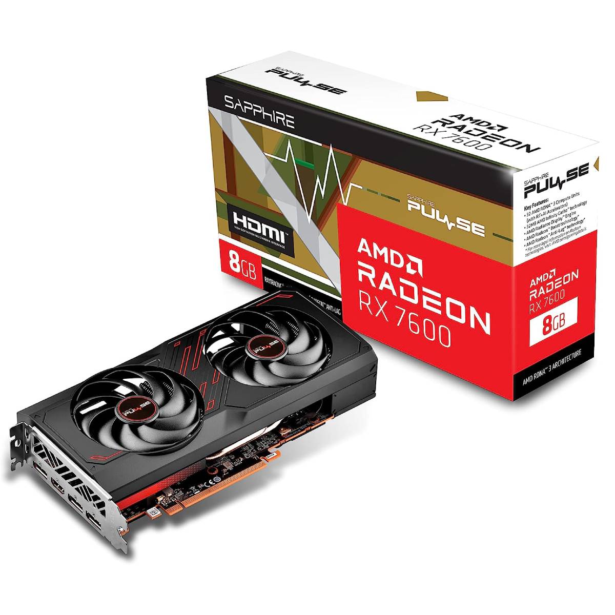 Видеокарта SAPPHIRE PULSE Radeon RX 7600 - xstore.md photo