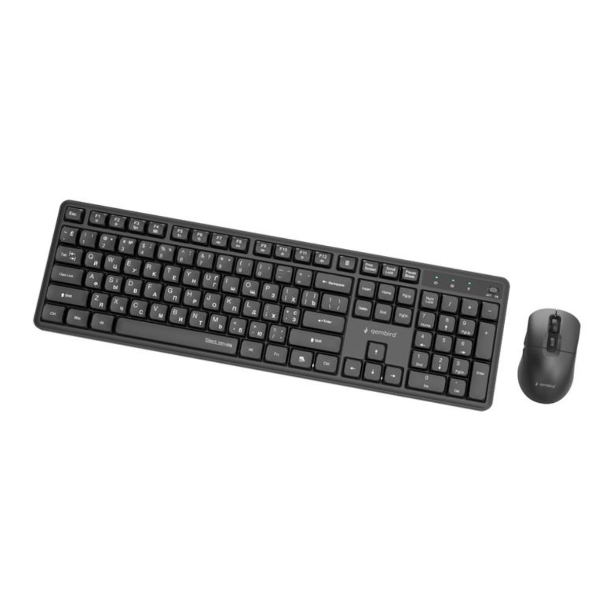 Tastatură fără fir și Mouse Gembird KBS-WMS-01-CYRL, Black în Moldova - xstore.md photo 1