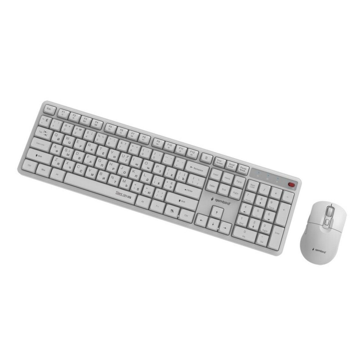 Tastatură fără fir și Mouse Gembird KBS-WMS-01-W-CYRL, White în Moldova - xstore.md photo 1