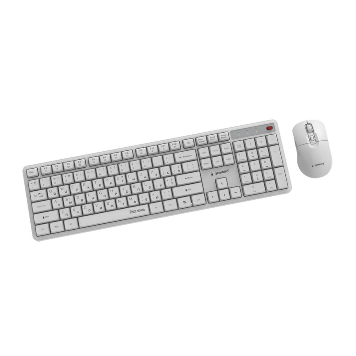 Tastatură fără fir și Mouse Gembird KBS-WMS-01-W-CYRL, White în Moldova - xstore.md photo 0